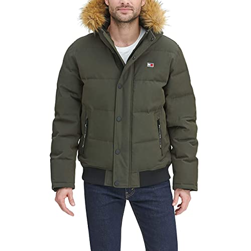 Image of Tommy Hilfiger Men's Arctic Cloth Quilted Snorkel Bomber Jacket (Standard and Big & Tall)