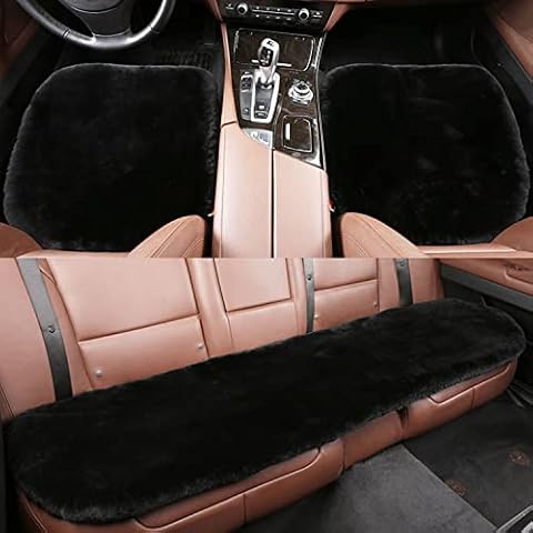 MLOVESIE Genuine Sheepskin Car Seat Cushion Cover