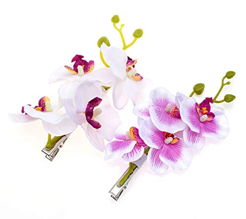 Pack de 2 pinzas para el cabello con flores hawaianas miniatura 1