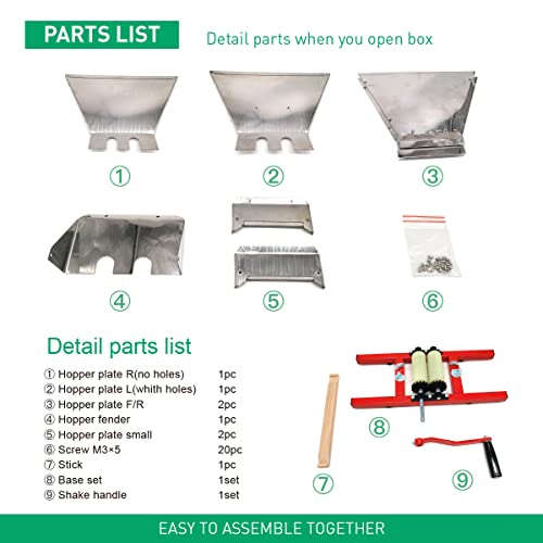 Splendor Fruit Crusher Wine Making Crushes By Handle Nylon Gear Manual Grinder Wine Pressing Stainless Steel 1.8 Gallon #TOP3