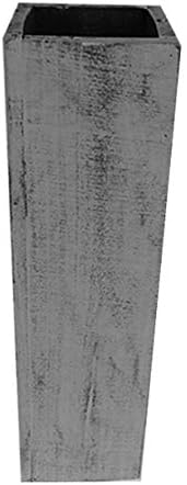 IGC Jarrón de madera extra grande para piso, 30 pulgadas, gris, envejecido, hecho a mano, decorativo, vintage, jarrón rústico de madera