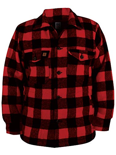 Regular Big and Tall Premium Wool Red Buffalo Coat for Outdoor, Hunting and Shooting Wear to 5X Made in Canada