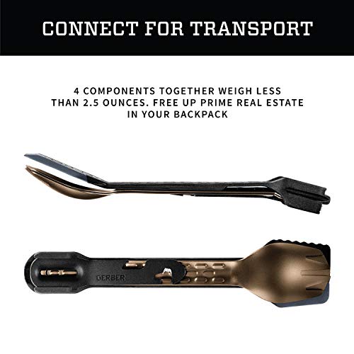 Gerber Gear ComplEAT Camping Utensils Set for Outdoor Cooking, Camping Cutlery with Fork, Spoon, Tongs, Spatula and Multi-Functional Tool, Burnt Bronze - Image 4