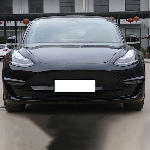 Wocch Tesla Model 3 Front Fog Light Trim Cover Fog Lamp Frame Blade Trim Eyebrow Spoiler For Tesla Model 3 2017 2018 2019 2020 2021 2022 2023 (Black) #TOP6