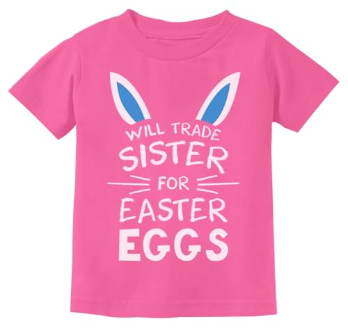 Tstars Will Trade Sister for Easter Eggs Funny Sibling Easter T-Shirt for Toddler & Youth Boys & Girls