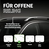 Owen 5.0 Pro Auto Dachträger für offene Reling 135cm Schwarz – Ansicht 6