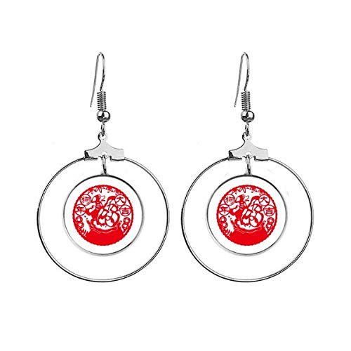 Boucles d'oreilles chien Nouvel An chinois portez la chance et la tradition