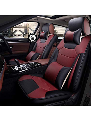 Pegasus Premium Nappa leatherite car seat Cover for TATA nexon (All Models) Black,Red(Set of Front & Rear Seat Cover Only)