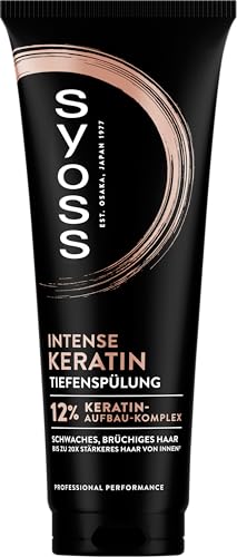 Syoss Tiefenspülung Keratin (250 ml), reichhaltige Spülung mit Keratin bekämpft Frizz & sorgt für Glanz, Haarspülung für gesund aussehendes & widerstandsfähiges Haar