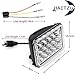 Haitzu 4x6 Headlights Led 4PCS w/H4 Socket Headlamp Compatible with The Following Models:Peterbilt Rectangular H4651 H4652 H4656 H6545 H4666 Kenworth Freightinger Ford Probe Chevy Cutlass