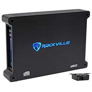 Rockville dB12 2000W Mono 2-Ohm Car Amplifier, High-Speed MOSFET, Adjustable 12dB Crossover, LED, Remote Sub Control, Perfect for Car Audio and Subs