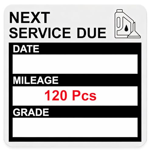 Static Cling Oil Change Stickers for Windshield, 120 Pcs 2x2