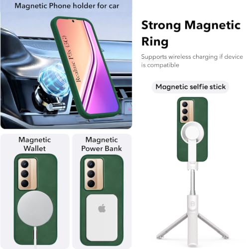 Image of Jkobi Leather Finish Back Cover Case for Realme P3x (MagSafe Compatible Wireless Charging | Soft Touch | Camera Bump Protection)