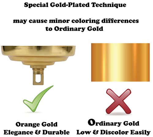 Image of Sangle Soppfy Vingage Canopy Kit and Pendant Light Fixture Chain for Chandelier or Swag Light Fixtures,Maximum Weight of 60 Pounds, 6 feet,Heavy Duty,5 Inches Diameter (Pure Gold)