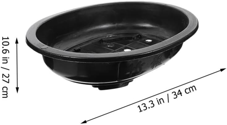 ERINGOGO 4Pcs 13'' Oval Bonsai Training Pots, Plastic Planter Pots with Drainage Hole, Large Deep Flower Pots for Nursery, Garden, Balcony