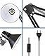 Schwenkarm-Schreibtischlampe, Metall, E27 Fassung, Verstellbare Architektenlampe mit Tischklemme (Weiß)