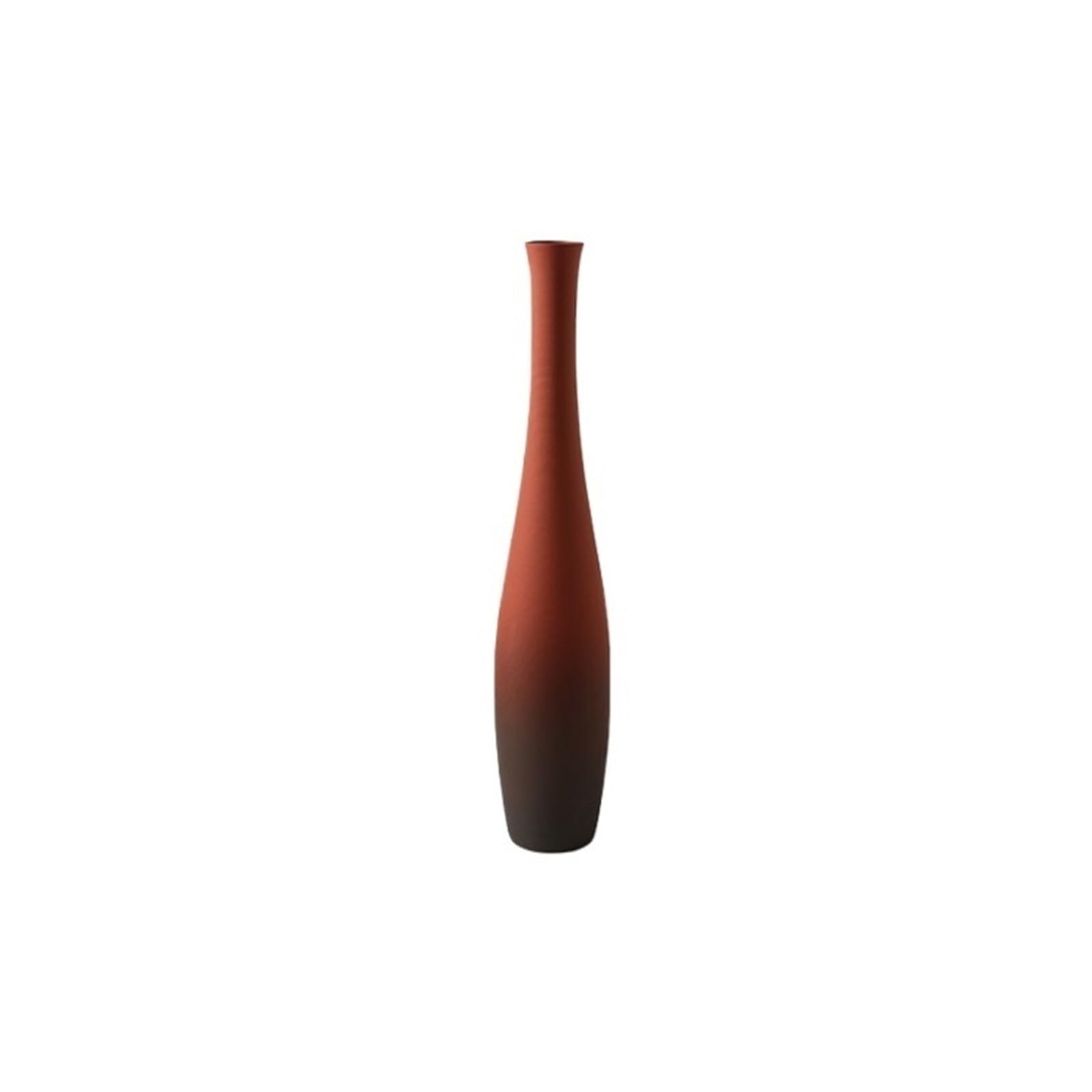 Vase en céramique rouge brûlé ombré à long cou Décoration d'intérieur | Vases abstraits de décoration de sol for la maison(Petit)