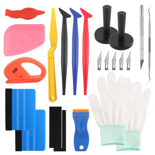 Car Vinyl Wrap Tool Kit,Portable Car Wrap Kit Includes Vinyl Wraps Magnets/Gloves/Plastic & Felt Squeegee,Professional Cars Wrapping Kits Vinyls Wraps Kits for Cars Maintenance