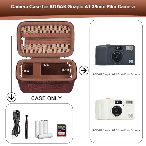 Estuche rígido para cámara Kodak Snapic A1 marrón miniatura 3