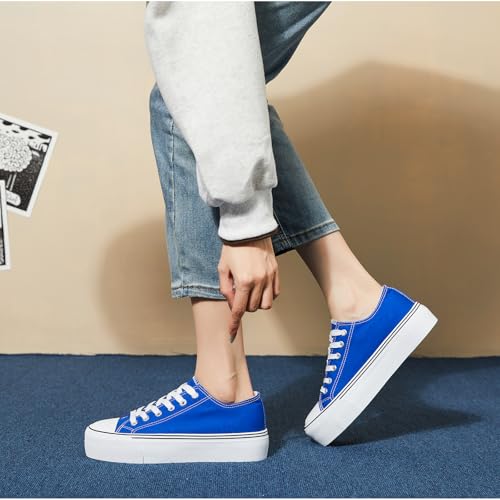 Image of hash bubbie Womens Platform Canvas Sneakers Tennis Shoes | low top non Slip on walking breathable casual comfortable fashion lace up
