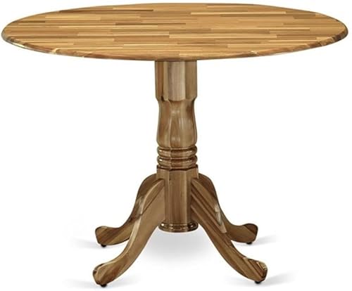 Miniatura 3 de East West Furniture DLGA3-ANA-03 - Juego de mesa de cocina de 3 piezas para espacios pequeños, contiene una mesa de comedor redonda con gotas y 2