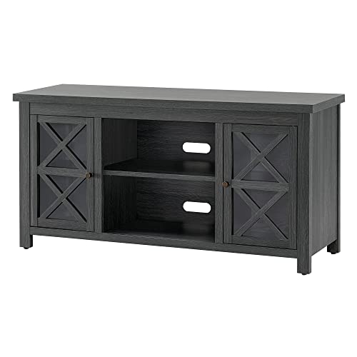 Image of Henn&Hart Rectangular TV Stand for TV's up to 55 inch in Charcoal Gray, TV Stands for the Living Room