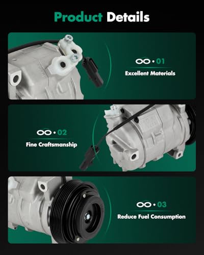 Image of SCITOO AC Compressor for Dodge for Journey 3.5L 2009-2010 | Fast Cooling, Ultra Low Noise (≤72 dB)Air Conditioner Compressor with Clutch, Easy Installation, 157340 158340 RL111425AC