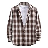 Men's Plaid Long Sleeve Shirts Button Down Lapel Checked Flannel Winter Casual Oxford Gingham Shirts...