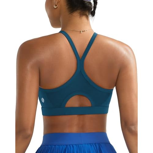 Running GIRLSports Bra for Women,Y Back Molded Cup Medium Impact Sports Bras for Women with Sewn in Pads Deep Blue XX-Large