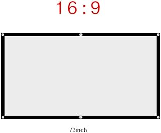 Tela de projeção portátil de 16:9 de 60120 polegadas, dobrável, sem vincos, suporte de tela de projeção dupla face para home theater, cinema a céu aberto (72 polegadas)