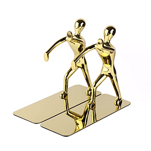 1 ペアヘビーデューティステンレスブックエンド滑り止めブックエンドアートブックスタンドデスクトップ本棚文具用品アート