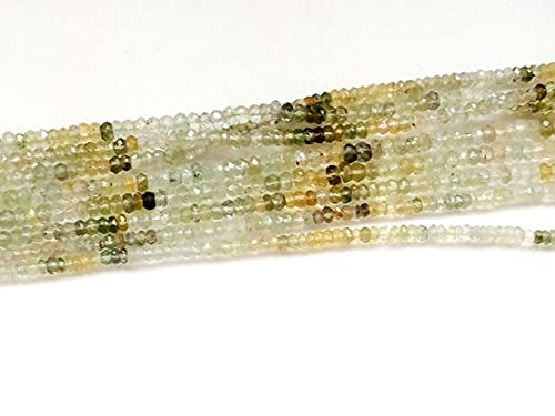 Aigue-marine jaune naturelle en rondelles facettées de 4,5mm pour création de collier artisanal