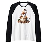 coffee lover caffeine barista gnome with fresh coffee beans maglia con maniche raglan