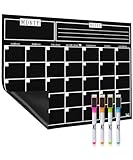 Mr. Pen Magnetic Dry Erase Calendar, 14.7 x 11.8', 'Black', 'Magnetic Fridge Calendar with 4 Dry Erase Markers