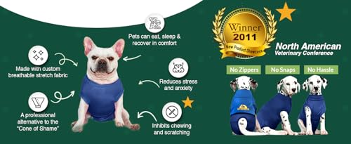 Surgi Snuggly E Halsband-Alternative mit antimikrobiell, schützt Wunden und Bandagen Ihres Haustieres, unterstützt Hot Spots, bietet Anti-Angstlinderung