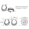 LILIE&WHITE Chunky Hoop Earrings for Women Cute Fashion Hypoallergenic earrings Minimalist Jewelry Gift Hematite #3