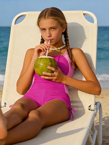 Image of Girls Swimsuits 2 Piece Bathing Suit Tropical Floral Swimwear 7-16 Years Beach Sport Halter Tankini