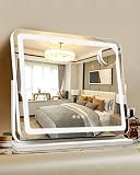 LMZNXCZ Vanity Mirror with LED Lights,Large Lighting Makeup Mirror,3-Color Dimmable, with Smart Memo