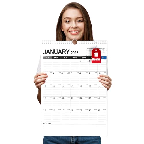 Calendar 2026 uk Family Planner, A3 2026 Calendar, 18 Month Family calendar 2026, Calendars 2026 Month to View, calender from Jan 2026 - Jun 2027 for Calendars & Personal Organisers Kitchen