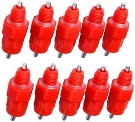 10Pcs Red Automatic Poultry Watering Nipples, Chicken Drinker System,Poultry Feeding and Watering Supplies