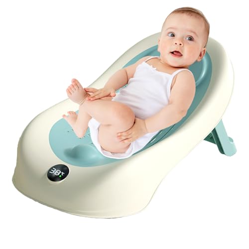 ベビーバスサポート、ベビーバスタブサポート | 滑り止めシャワーバスラウンジャー折りたたみ - 赤ちゃんの入浴は、男の子の女の子のためのインテリジェントな温度センシングを供給します