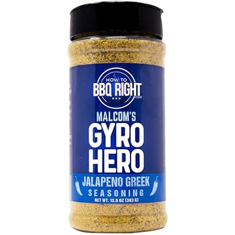 Malcom's Gyro Hero Jalapeno Greek Seasoning | Add a Tasty Kick to Chicken, Beef, Pork, Lamb, and Veggies | 13.5 Ounces Cover