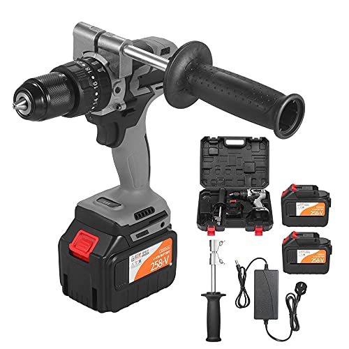 XXZZL Akku-Bohrschrauber Akku-Schlagbohrschrauber Bohrschrauber 21V 2x2.0 Ah Maximaler Drehmoment 200 Nm 21+3…