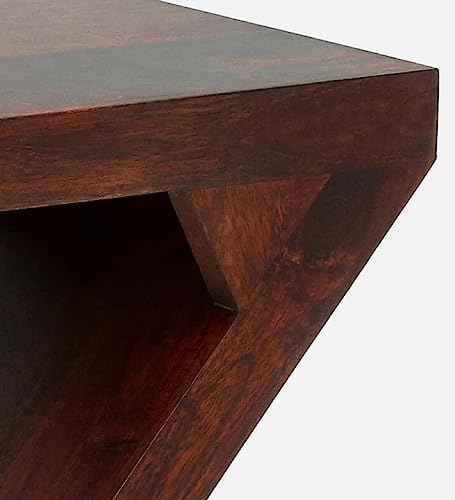 Image of Hazel Solid Wood End Table - Premium Designer Side Table for Living Room and Bedroom - Honey Finish, Solid Mango Wood Construction Ideal for Home Decor