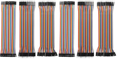 Image of WWZMDiB Breadboard Jumper Wires Compatible with for Arduino Raspberry Pi ESP32 Multicolored Dupont Cable Wire (120 pin Assorted (40pin F-F /40pin M-M /40pin M-F), 8 inches (20cm)) (Pack of 2)
