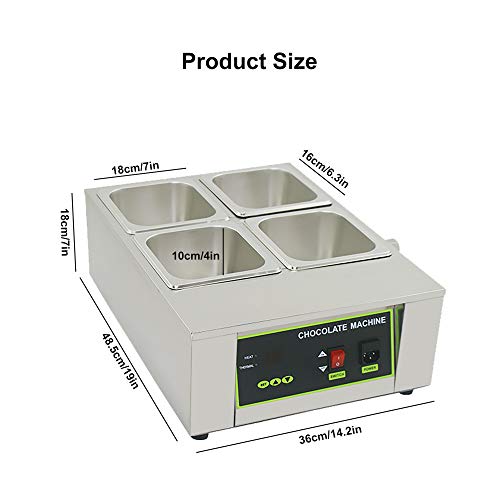 Máquina para derretir chocolate con 6 ollas y control digital miniatura 7