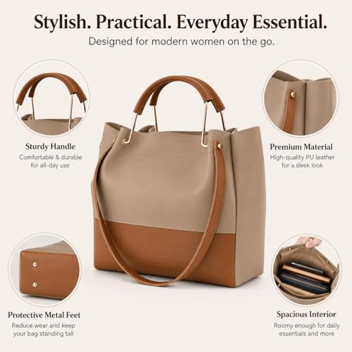 Image of Handbag Set for Women 4 Pcs Combo, PU Leather - Sling Bag, Wallet & Card Holder, Large Capacity Ladies Purse Set for Office, Travel, Shopping, College and Daily Carry