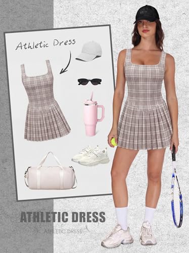 Image of NIASHOT Athletic Dress for Women with Shorts Sleeveless Womens Golf Dress