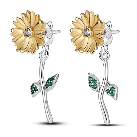 NARMO 925 Sterling Silver Earrings Stud Earrings for Women Sunflower Stud Earrings Flower Earrings for Women Cover