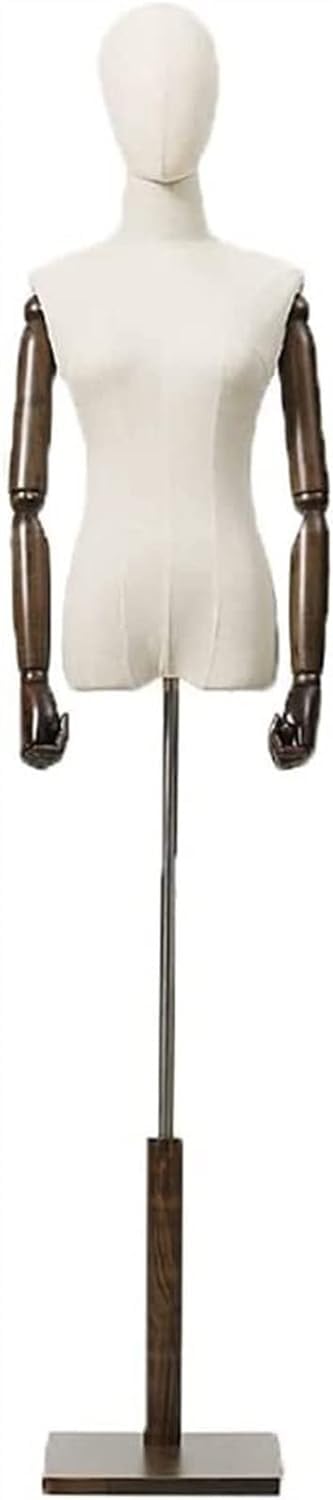 CONGRUI Female Dressmaking Mannequin Tailors Dressform Dummy Clothing Store Model Students with Wood Base Display Shelf